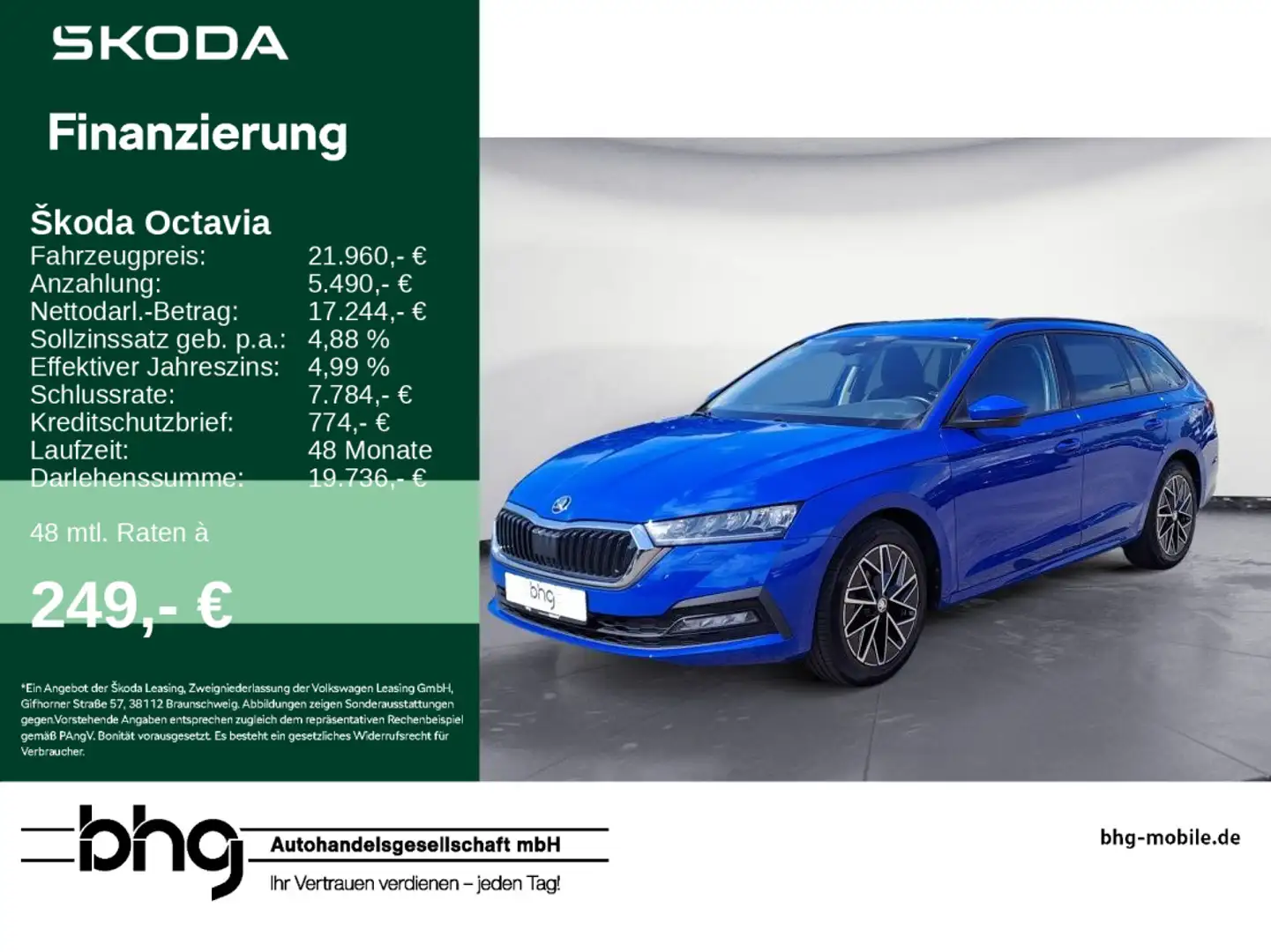 Skoda Octavia Combi 1.0 TSI e-TEC DSG Ambition Blau - 1