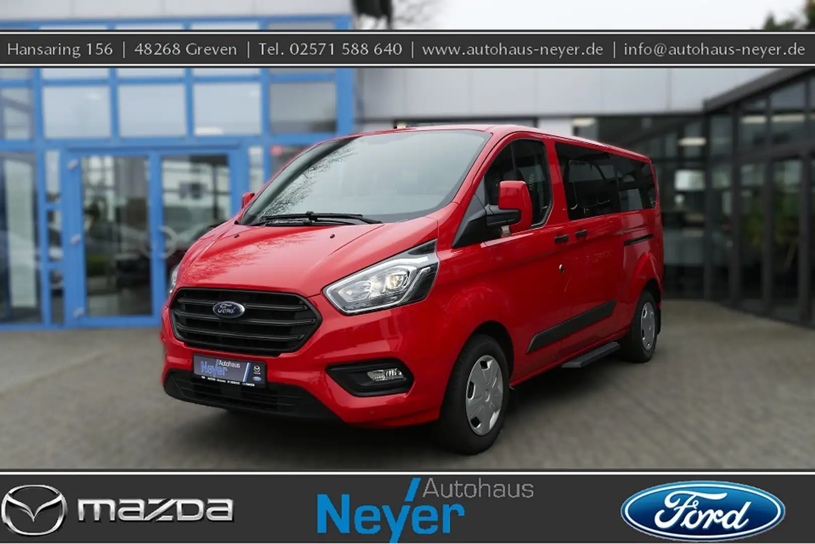 Ford Transit Custom Trend L2 *9Sitzer AHK PDC* Rood - 1