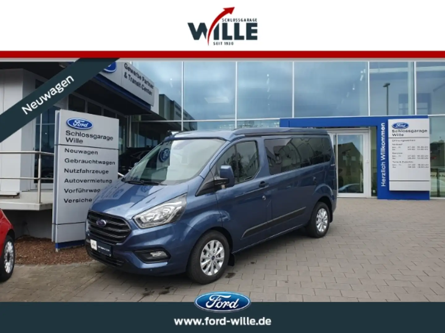 Ford Transit Custom Nugget 320 L1 Aufstelldach Navi ACC Blau - 1
