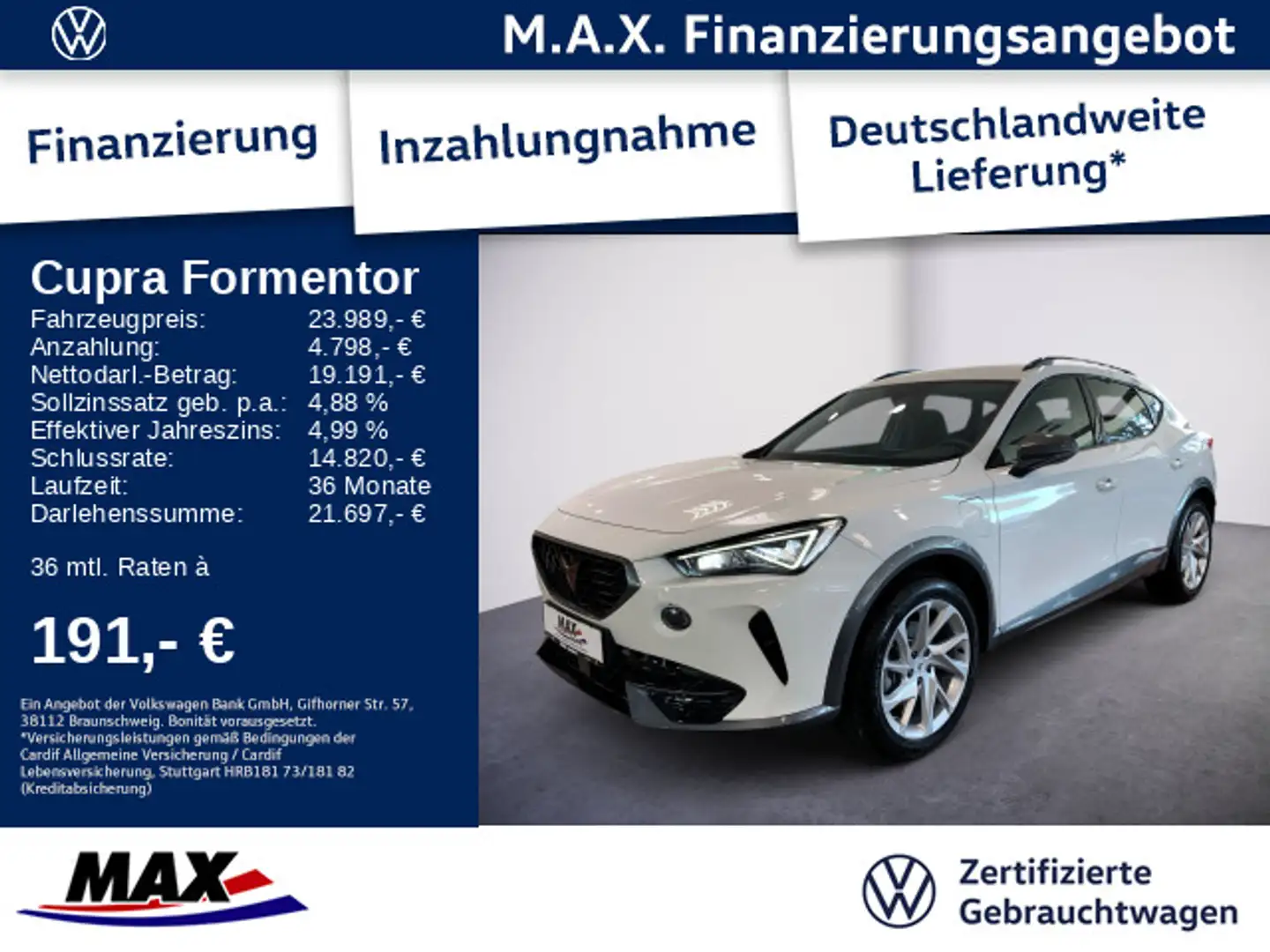 CUPRA Formentor 1.4 TSI eHybrid LED+KAMERA+ACC+CONNECT Blanco - 1