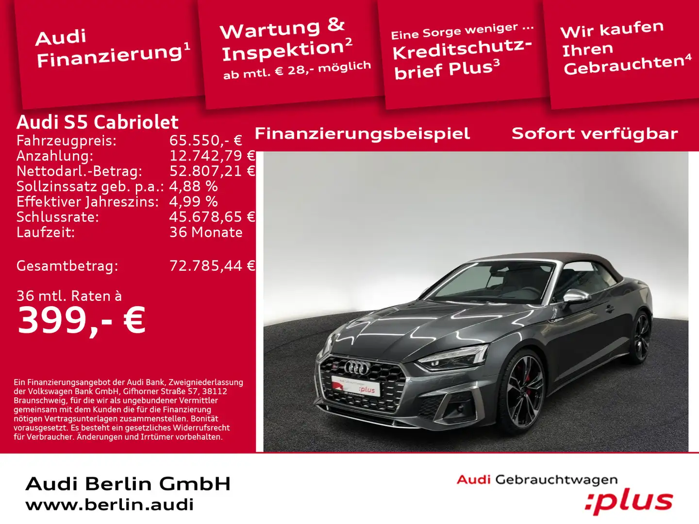 Audi S5 TFSI tiptr. MATRIX NAVI 360°K HUD Gris - 1