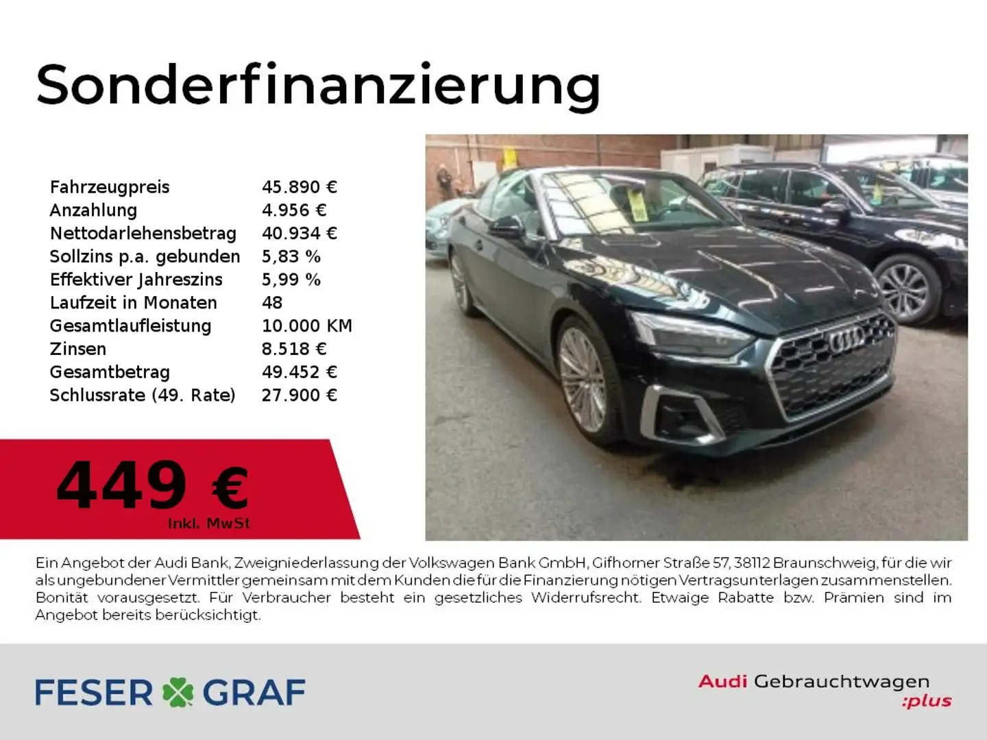 Audi A5 Cabriolet S line 40TFSI quattro S tronic Matrix/Na Noir - 1