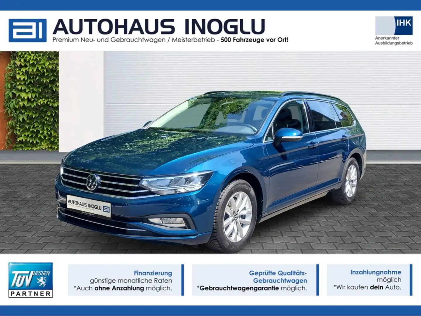 Volkswagen Passat 1.5 TSI Business DSG Navi+LED+SHZ+AHK+ACC+DAB+ Blau - 1