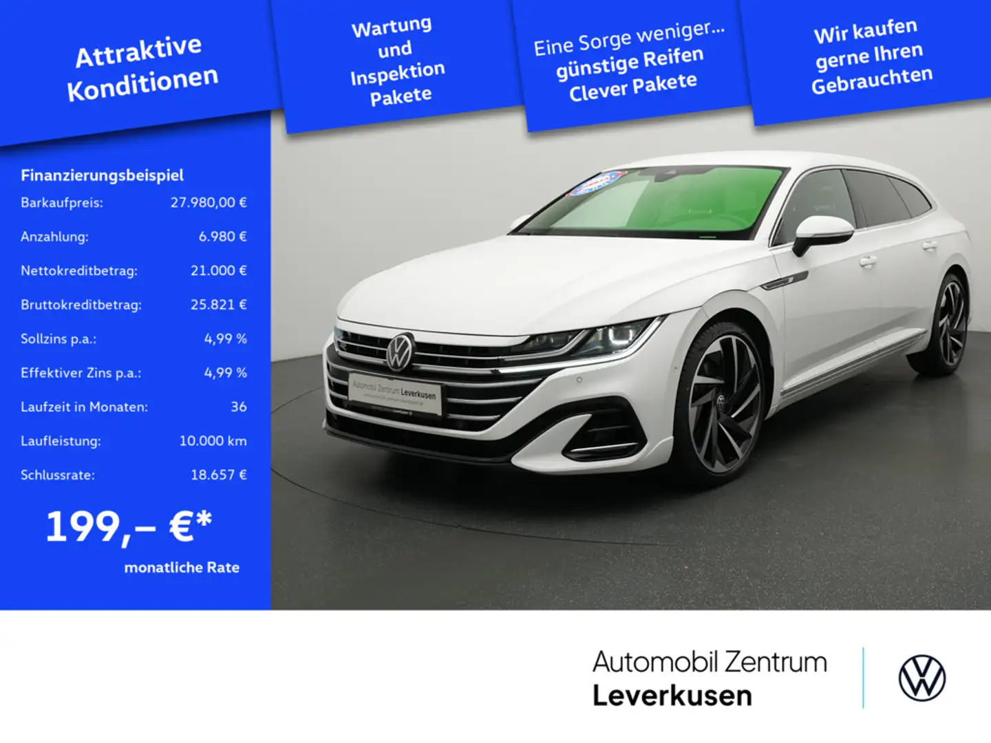 Volkswagen Arteon CARPLAY VIRT LEDER NAVI AHK ACC Schwarz - 1