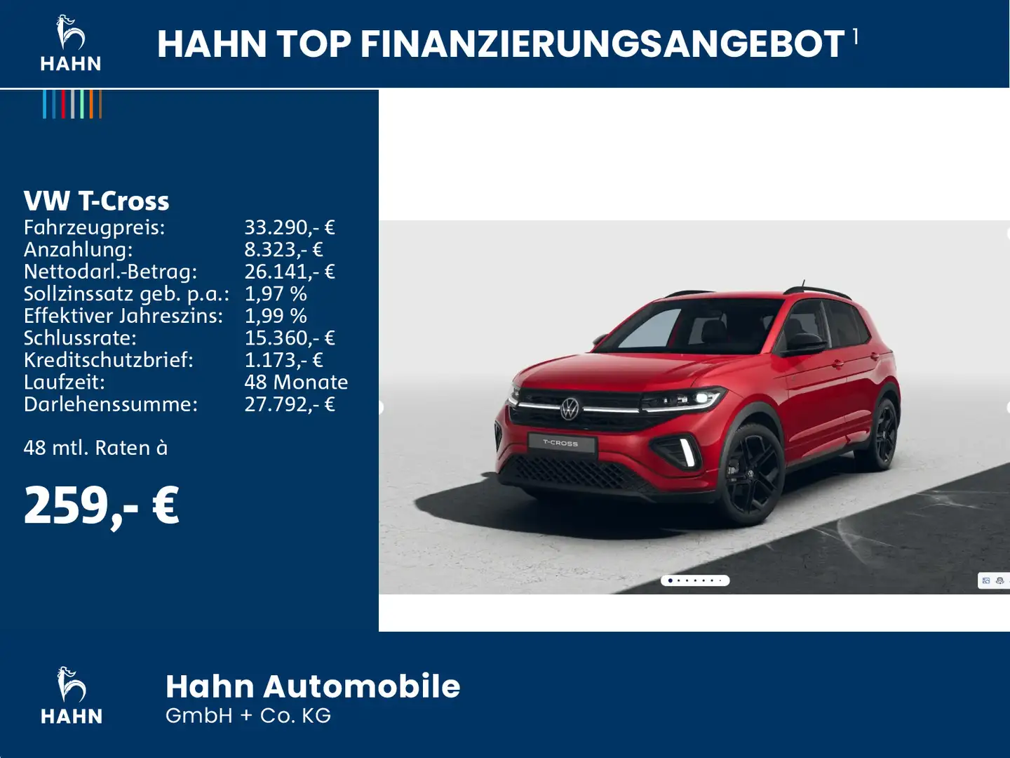 Volkswagen T-Cross R-Line 1.0 l TSI OPF 116 PS DSG Rouge - 2