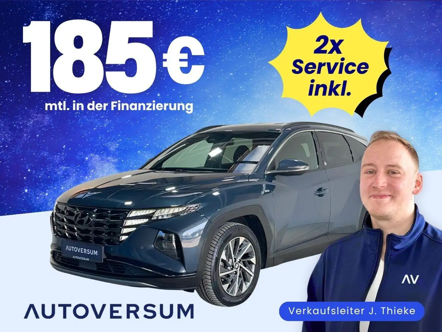 Hyundai TUCSON 1.6 T-GDI 30+ Mild-Hybrid LED*KEY*ACC*SHZ Blau - 1