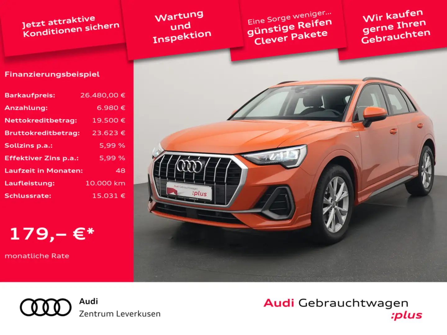 Audi Q3 S line STRON AHK LED VIRT APP CONNECT SHZ Orange - 1