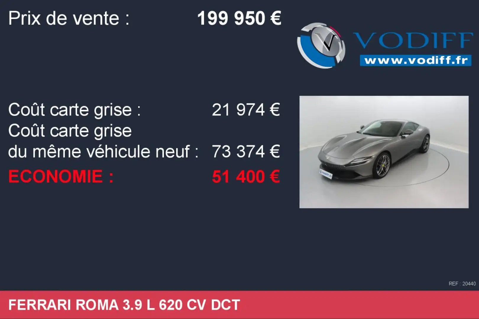 Ferrari Roma 3.9 L 620 CV DCT Gris - 2