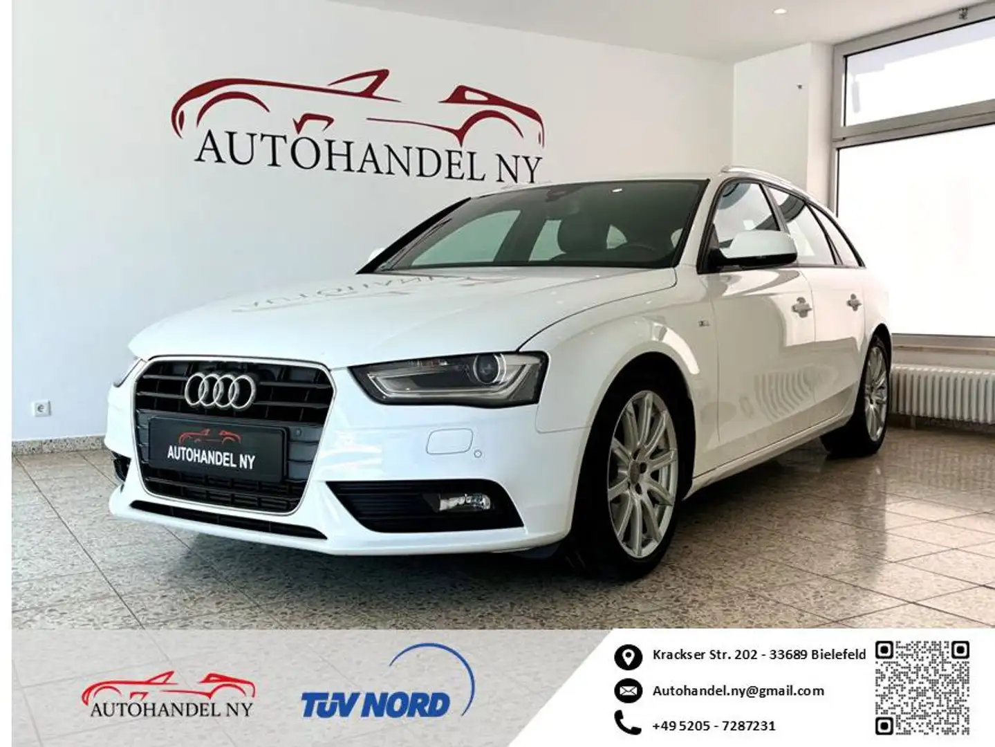 Audi A4 Audi 3.0 TDI S line plus, Autom, AHK, Xenon, Alcan Weiß - 1