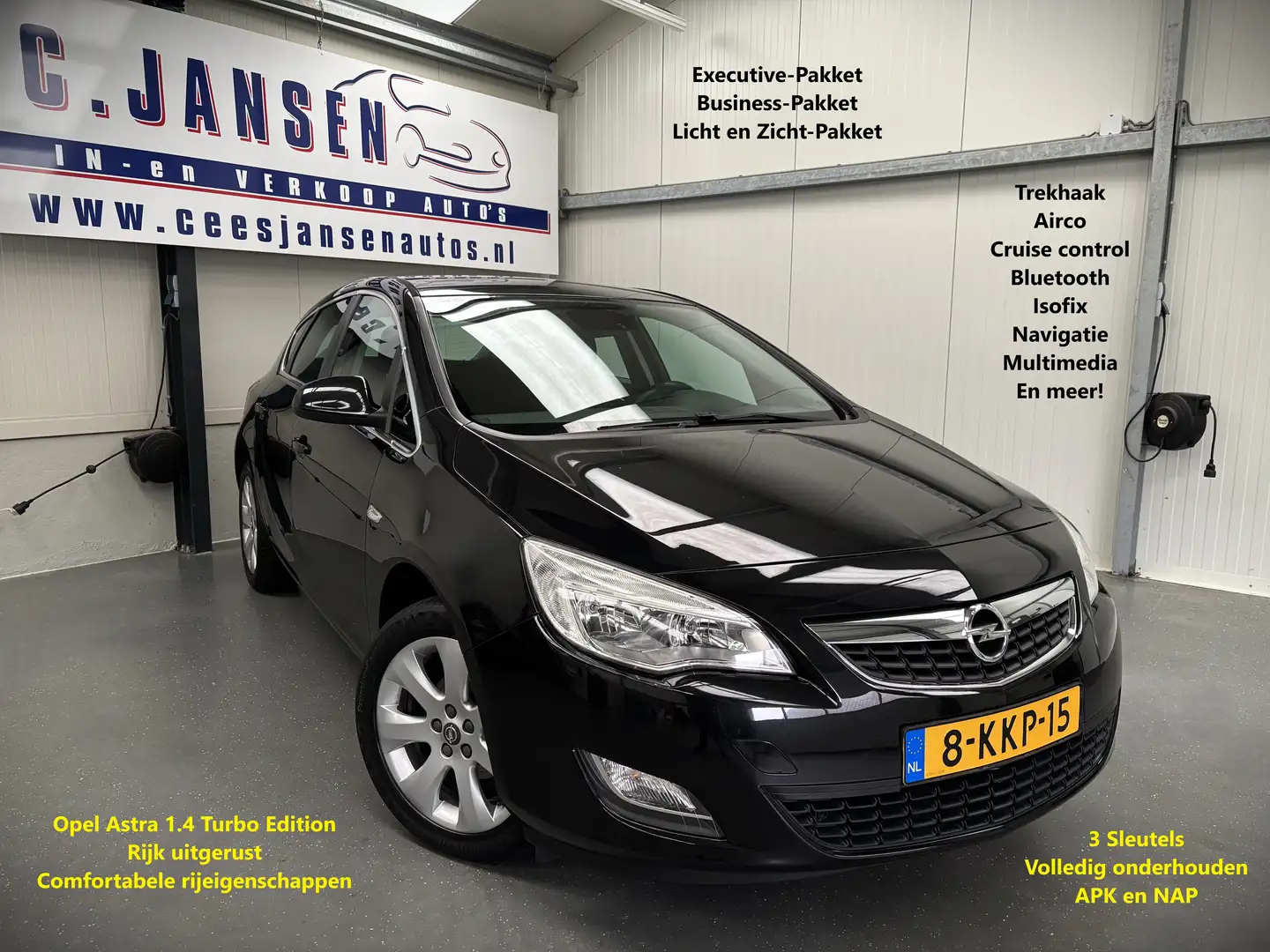 Opel Astra 1.4 Turbo Edition Executive en Business Pakket! | Zwart - 1