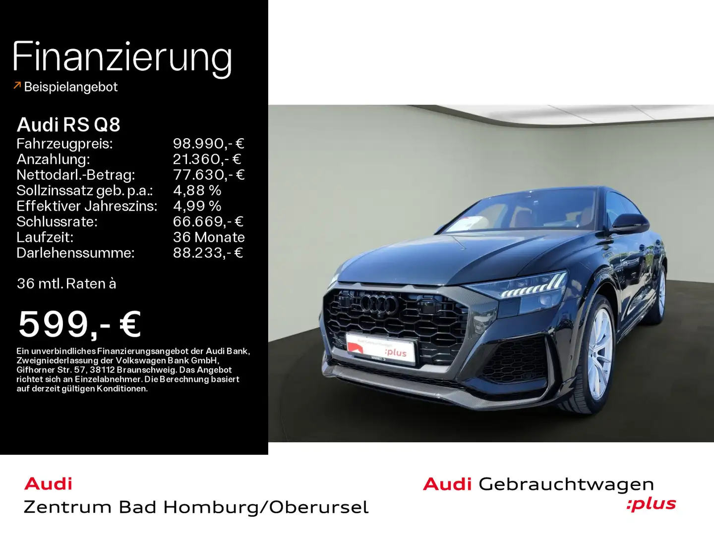 Audi RS Q8 quattro*Navi*LED*B&O*HUD*AHK*PDC*Pano*Virt Schwarz - 1