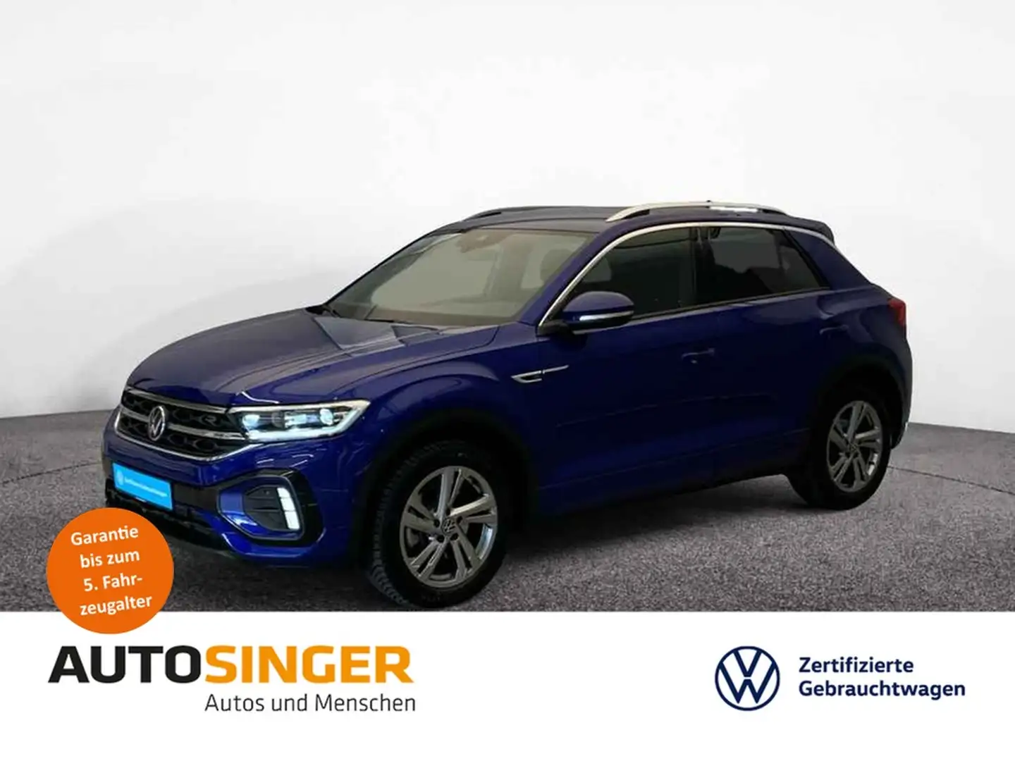 Volkswagen T-Roc R-Line TSI DSG 4M *STDHZ*AHK*ACC*NAVI*LED* Blau - 1