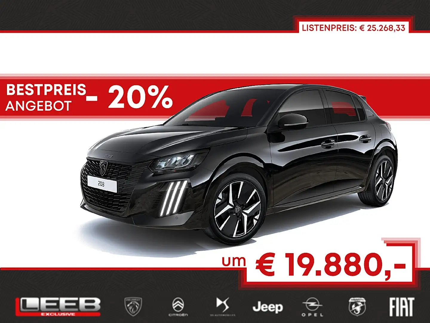 Peugeot 208 PureTech 100 S&S Allure inkl. Navigation Pack Schwarz - 1