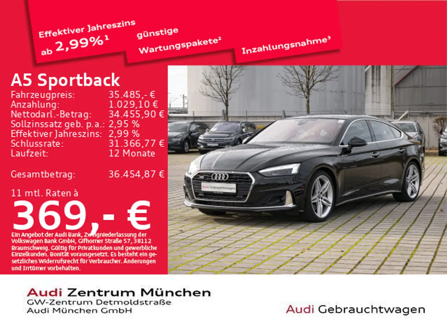 Audi A5 45 TFSI qu. S tronic Advanced Pano/ Schwarz - 1