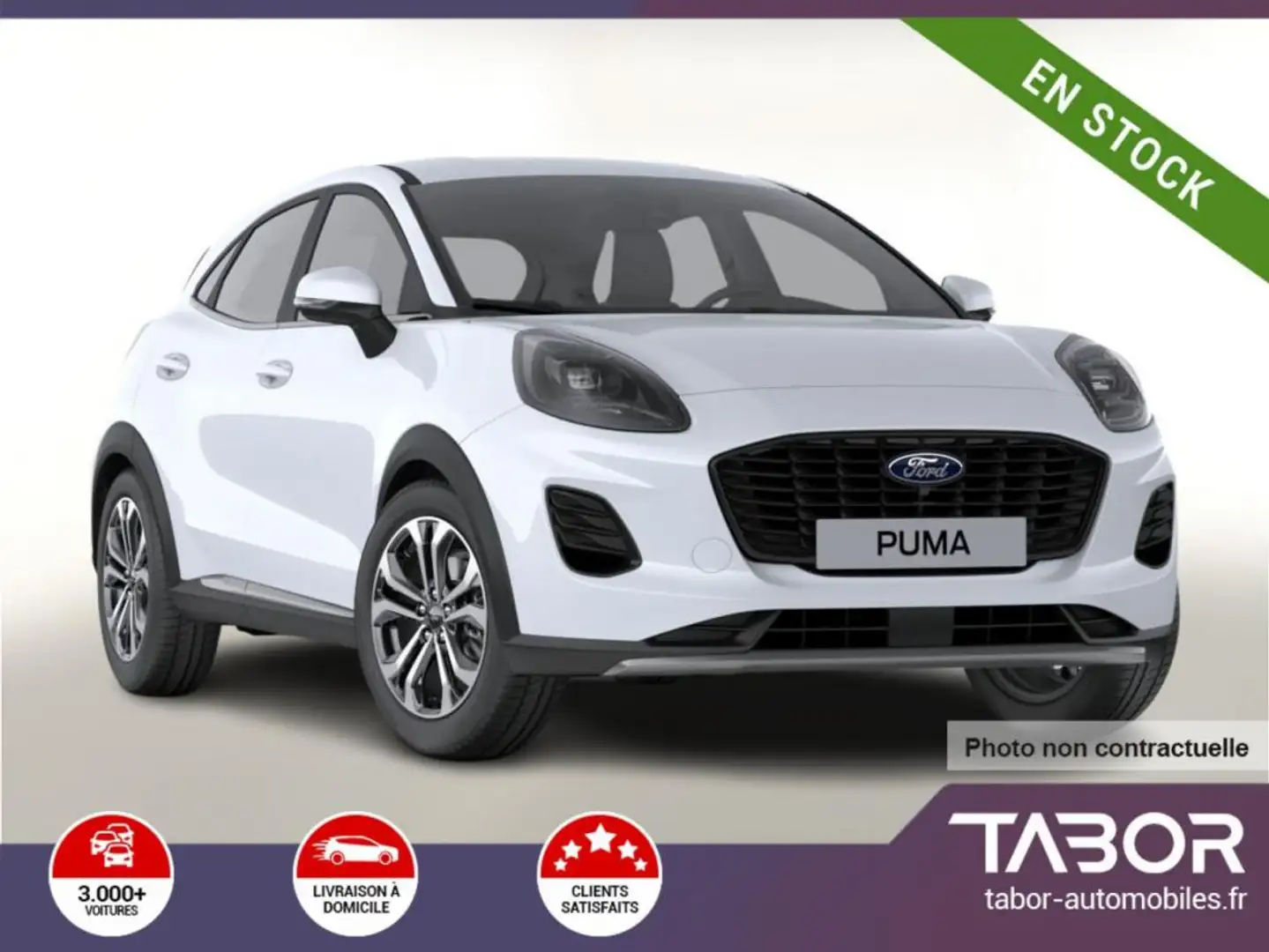 Ford Puma 1.0 EB 125 MHEV A7 Tit. LED Cam 17p Blanc - 1