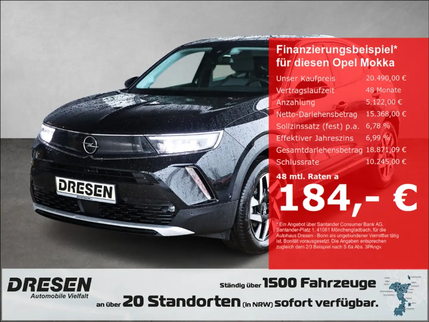 Opel Mokka Elegance 1.2 Turbo *KEYLESS*PARKPILOT v&h*RÜCKFAHR Noir - 1