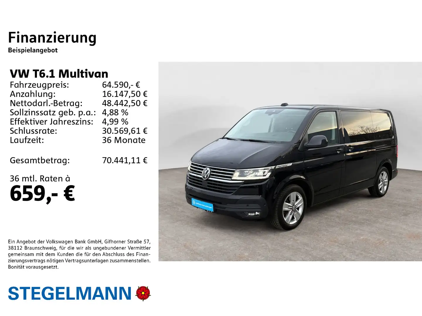 Volkswagen T6.1 Multivan 2.0 TDI DSG 4M Comfortline *AHK*LE Schwarz - 2