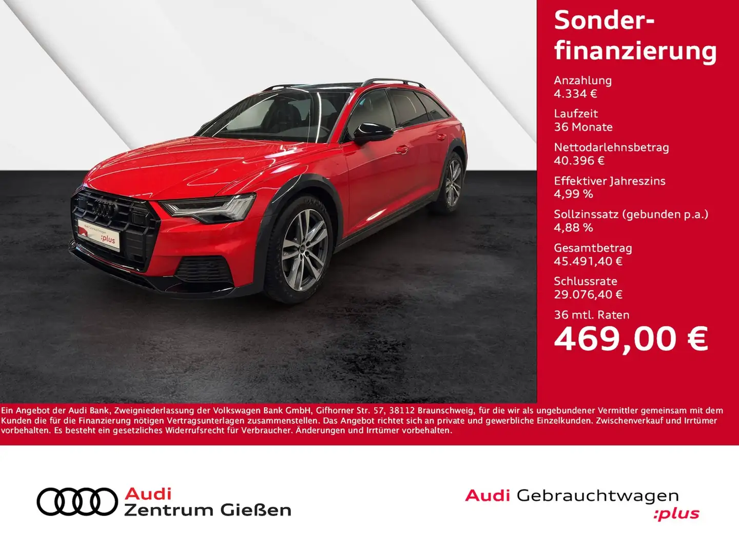 Audi A6 allroad quattro 40 TDI Black AHK MATRIX PANO Rot - 1