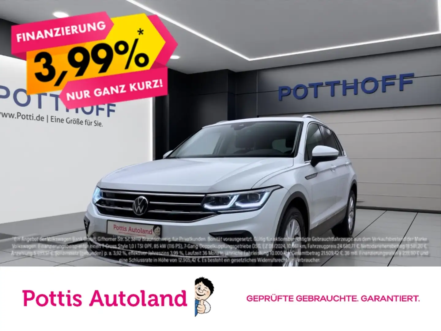 Volkswagen Tiguan 2.0 TDI DSG ELEGANCE PANO IQ.LIGHT KAMERA PDC Weiß - 1