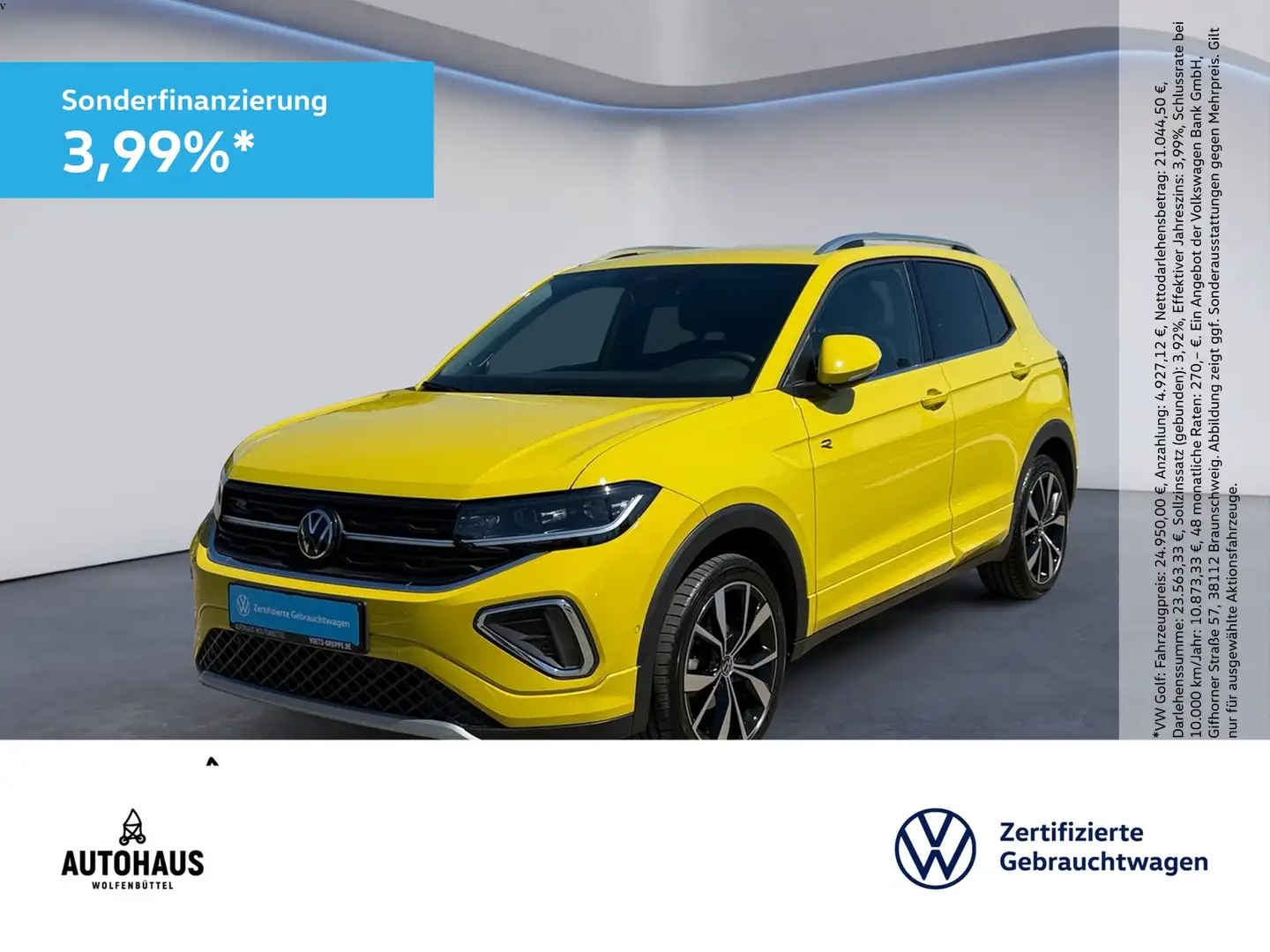 Volkswagen T-Cross R-Line 1.5 TSI DSG AHK BEATS KESSY NAV Gelb - 1