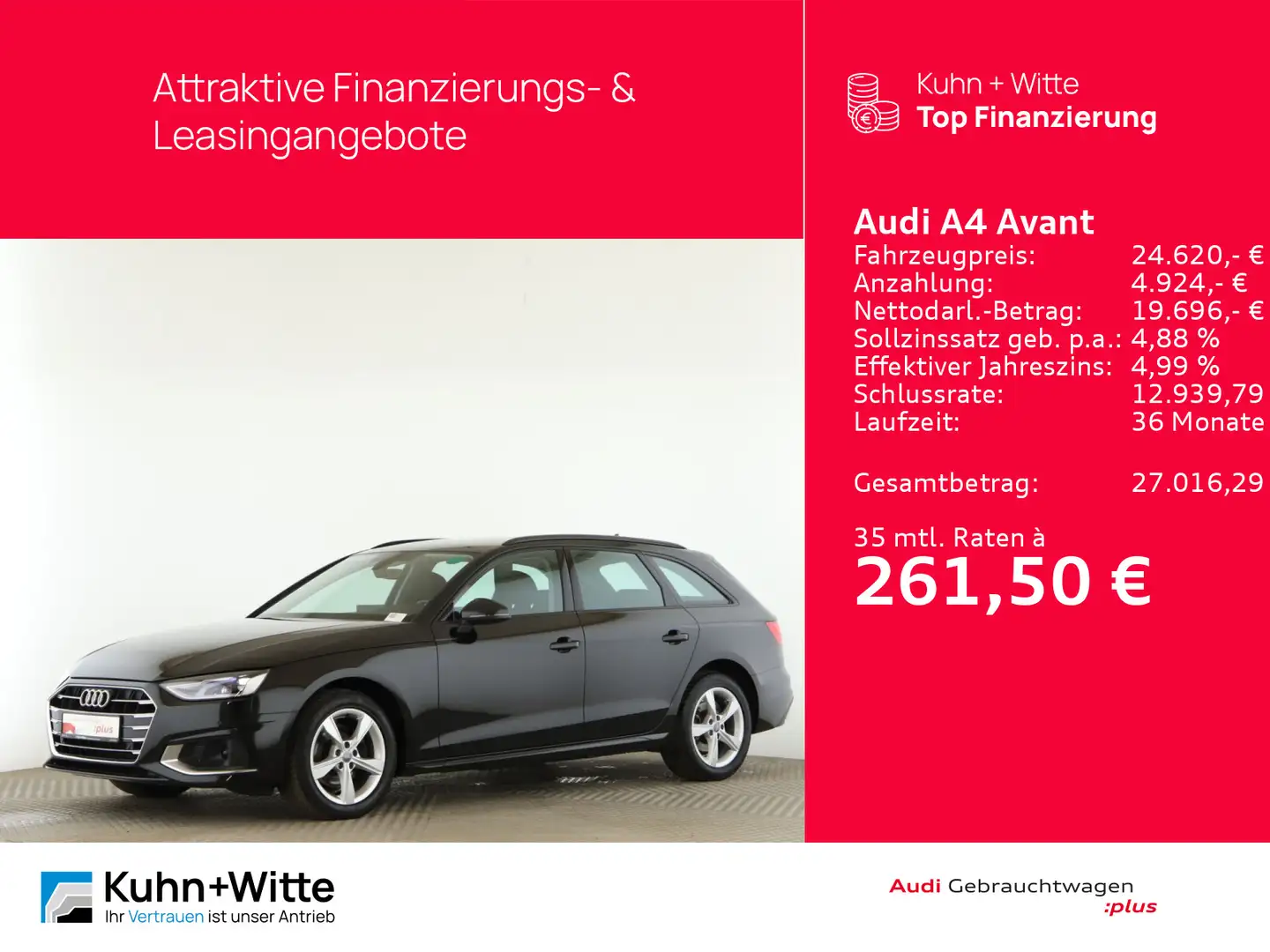 Audi A4 35 TDI advanced *AHK*StandH*SHZ*ACC*LED Schwarz - 1