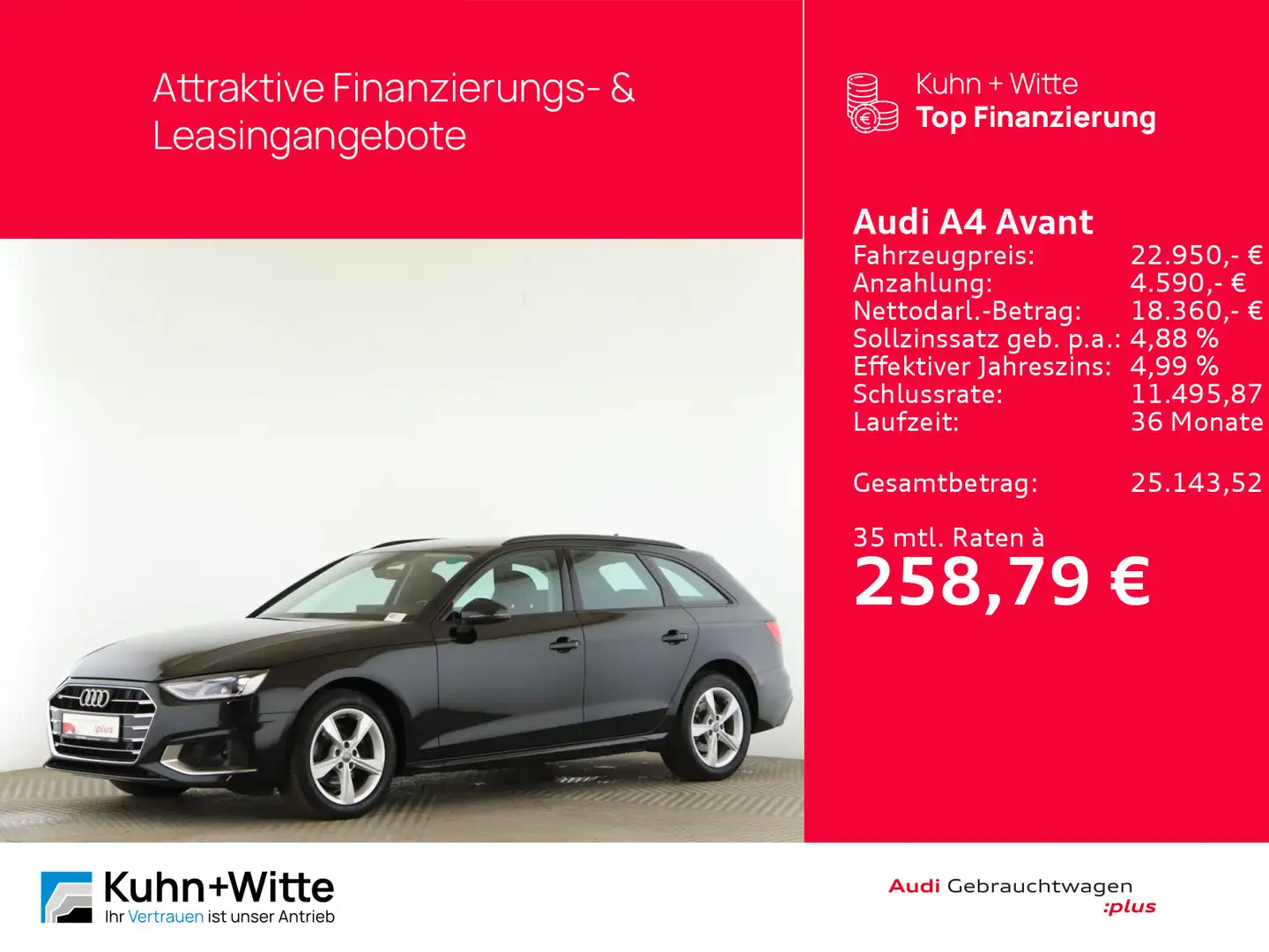 Audi A4 35 TDI advanced *StandH*SHZ*ACC*LED* Schwarz - 1