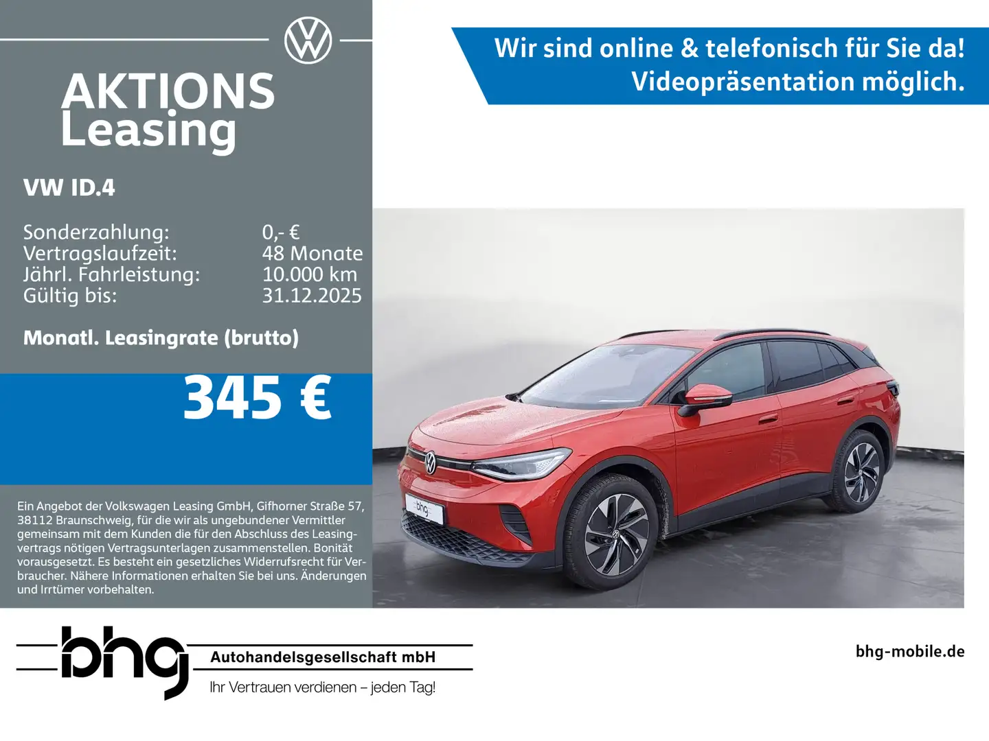 Volkswagen ID.4 Pure *ACC*LANE-ASSIST*FRONT-ASSIST* Rot - 1