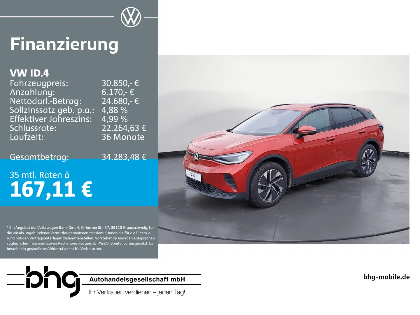 Volkswagen ID.4 Pure *ACC*LANE-ASSIST*FRONT-ASSIST* Rot - 1