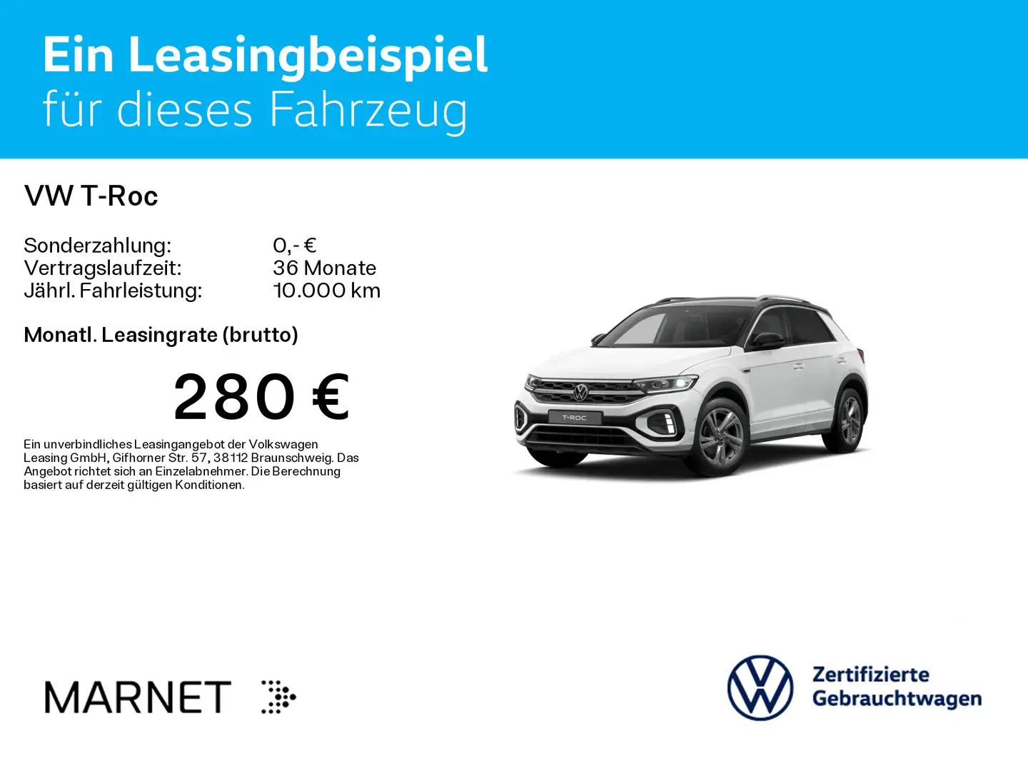 Volkswagen T-Roc T-ROC 1.5 TSI DSG  R-Line*Nav*AHK*Kamera*LED+*SH Weiß - 2