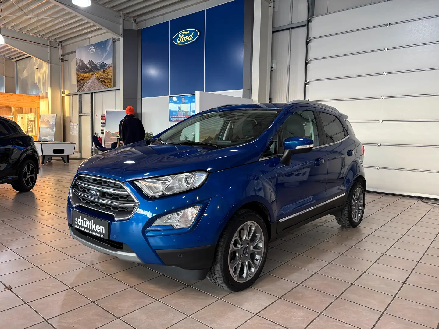 Ford EcoSport 1.0 EcoBoost Titanium AHK, ALU, WiPa, eGSD, NAVI Bleu - 1