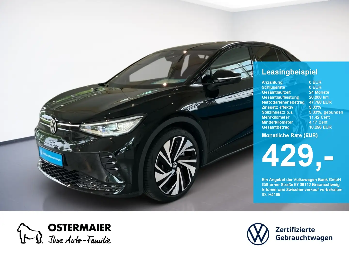Volkswagen ID.5 GTX 340PS 4M NP.77T ACC.5J-G.WÄRMEPUMPE.AHK.AREA-V Negru - 1