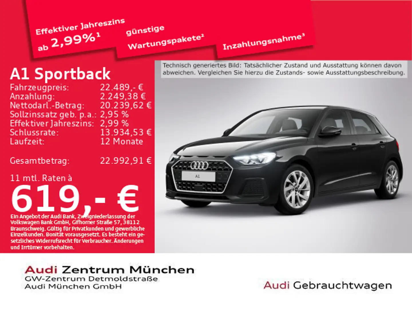 Audi A1 30 TFSI S line advanced Virtual Schwarz - 1