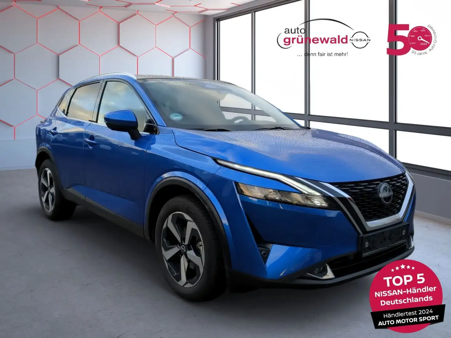 Nissan Qashqai 1.3 DIG-T N-Connecta, 360°,Navi,Sitzhzg, Blau - 2