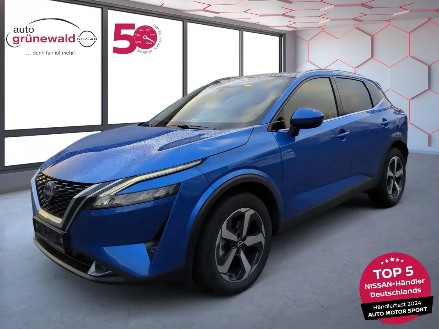 Nissan Qashqai 1.3 DIG-T N-Connecta, 360°,Navi,Sitzhzg, Blau - 1