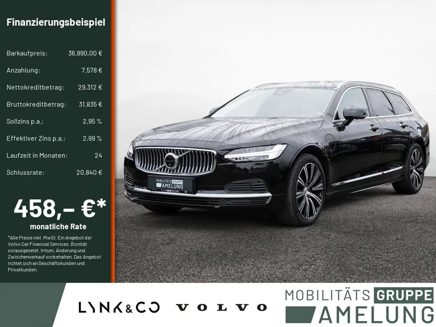 Volvo V90 Kombi 2.0 Inscription Recharge Plug-In Hybrid AWD Schwarz - 1