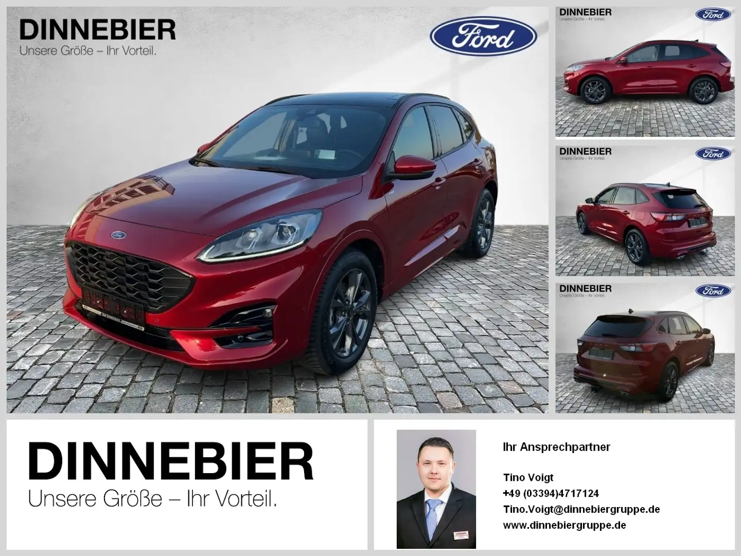 Ford Kuga ST-Line X LED+AHK+Glasdach+Kamera+SHZ Rot - 1