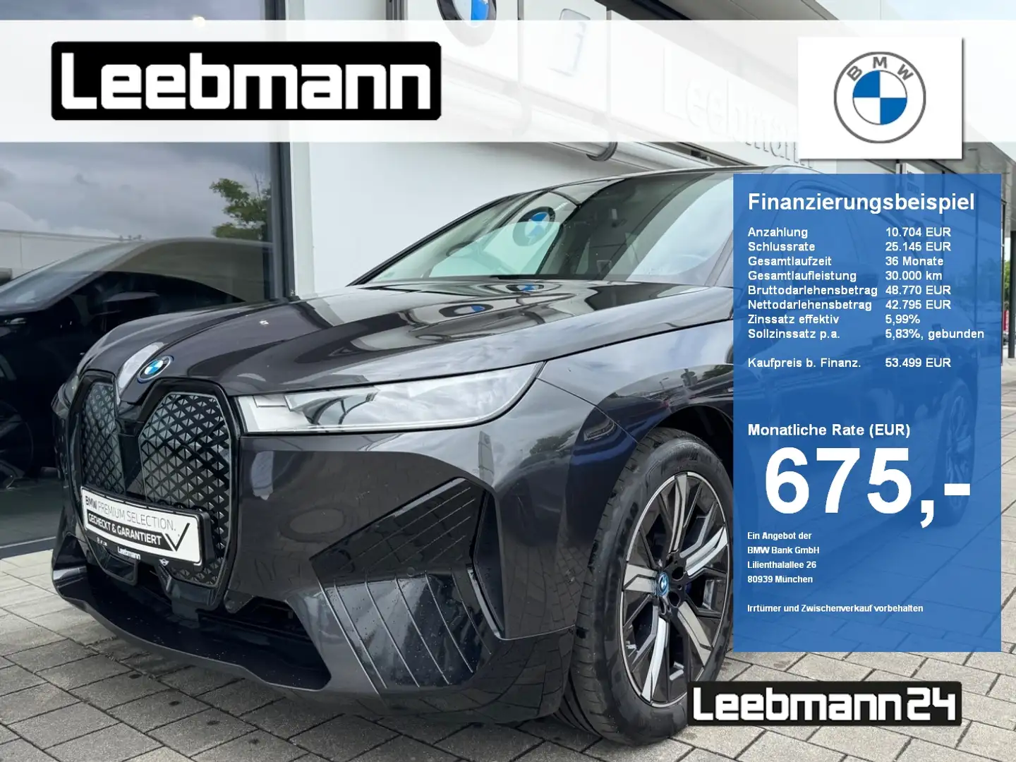 BMW iX xDrive50 Sportpaket Suite ACC 2 JAHRE GARANTIE Gris - 1