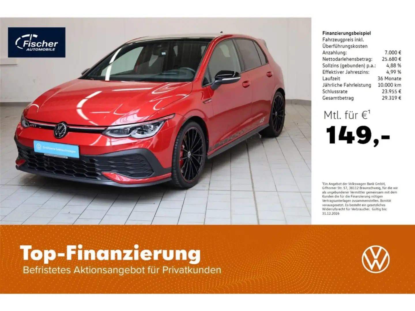 Volkswagen Golf GTI 2.0 TSI Clubsport 45 DSG P-Dach/Matrix Rot - 1