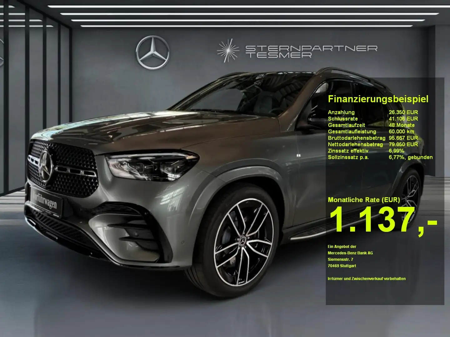 Mercedes-Benz GLE 350 de 4MATIC mit EQ Hybrid Technologie +AMG Grijs - 1