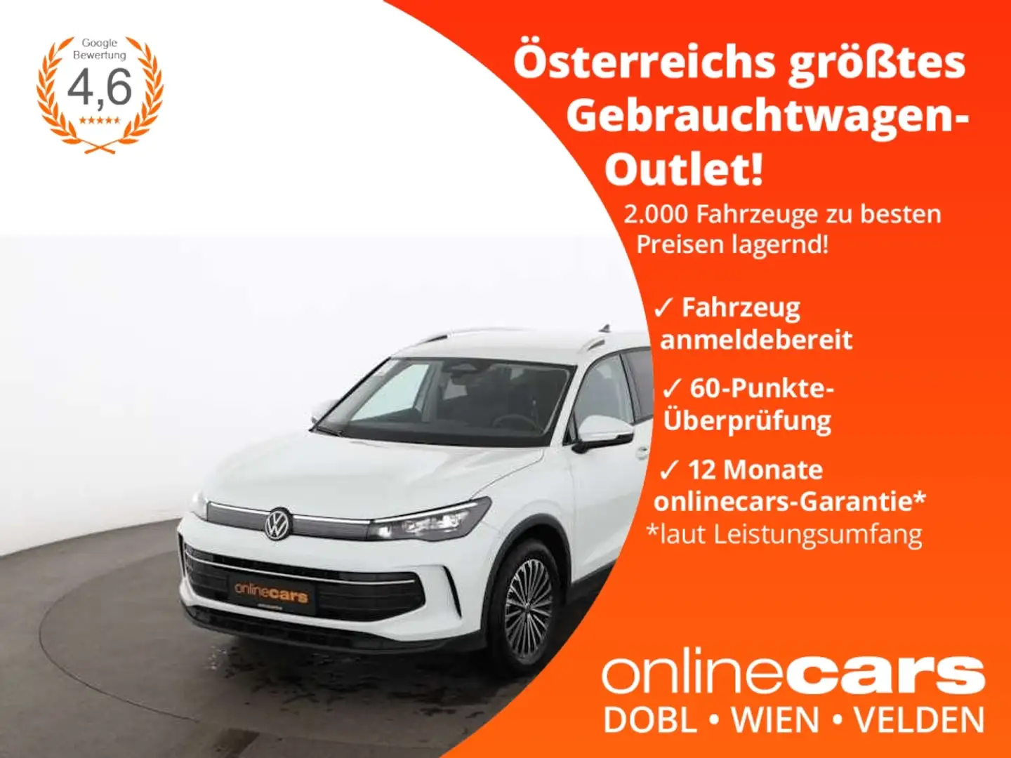 Volkswagen Tiguan 1.5 eTSI Life Aut LED AHK RADAR NAVI R-CAM Weiß - 1