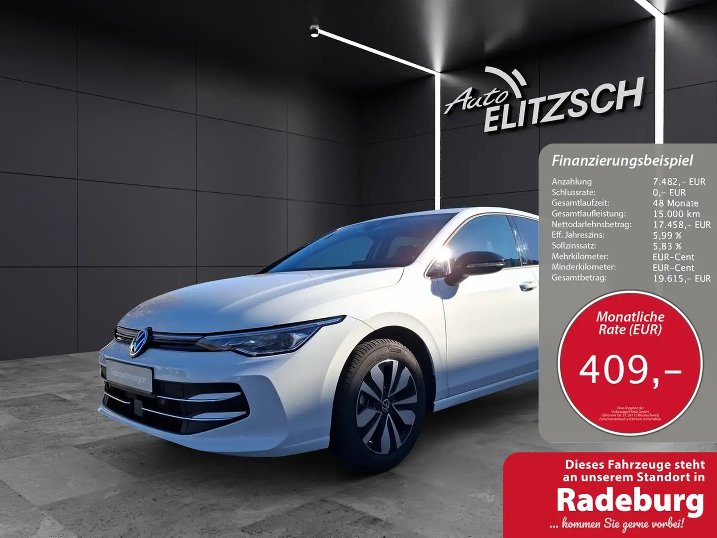 Volkswagen Golf VIII TSI Goal LED AHK Navi AID ACC PDC SH LM Weiß - 1