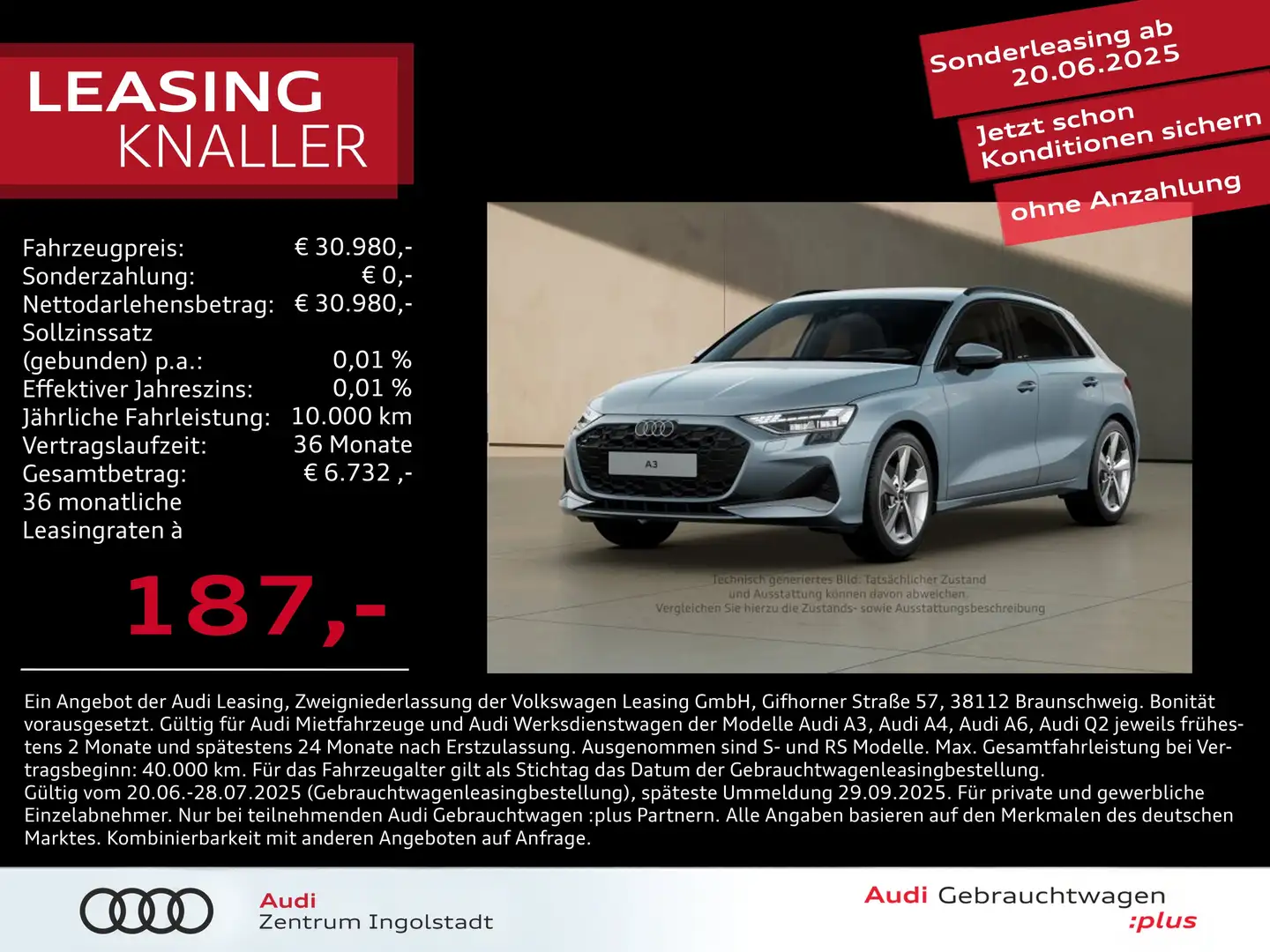 Audi A3 Sportback 30 TFSI LED NAVI ACC HuD SONOS 18" advan Grau - 1