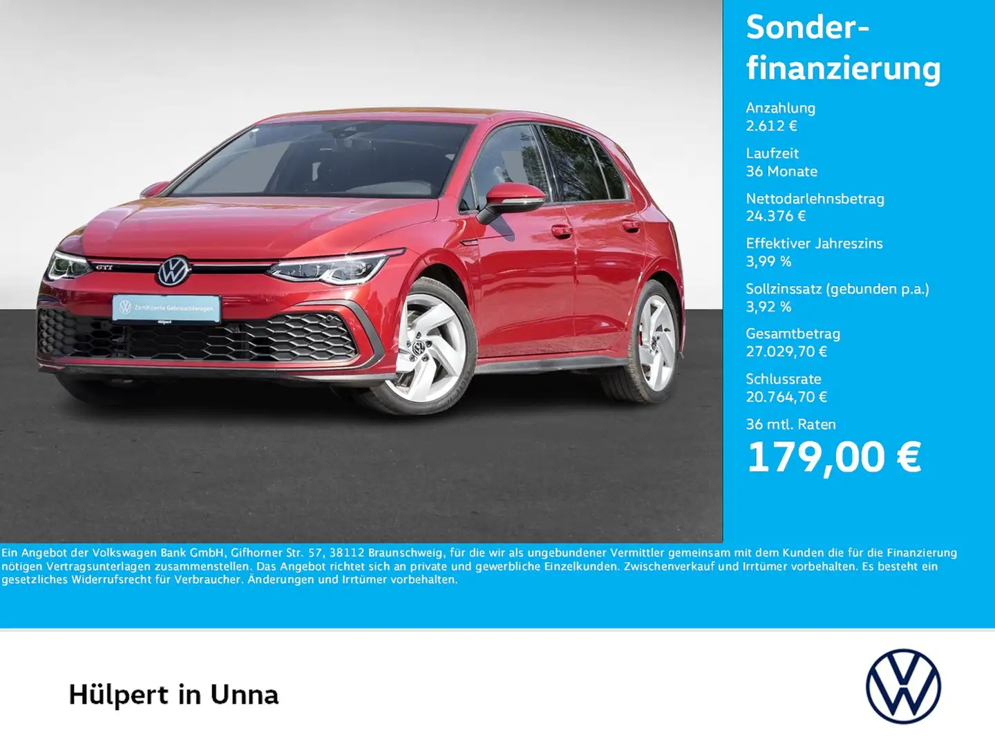 Volkswagen Golf VIII 2.0 GTI CAM LM17 MATRIXLED CARPLAY Rojo - 1