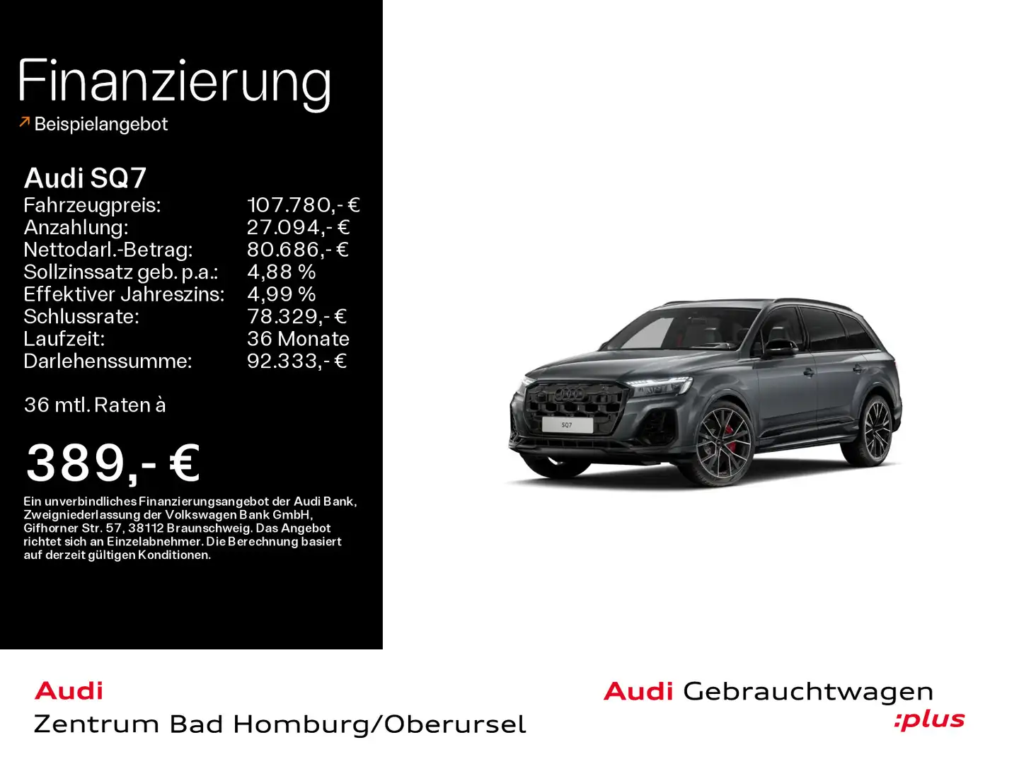 Audi SQ7 SUV TFSI quattro*Navi*Matrix*Alu*AHK*HUD*B&O Gris - 1