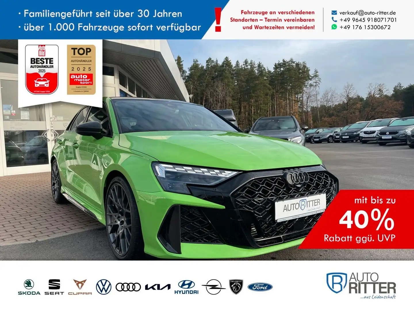 Audi RS3 Sportback Carbon-Paket+Carbon Sitze+Schie... Grün - 1