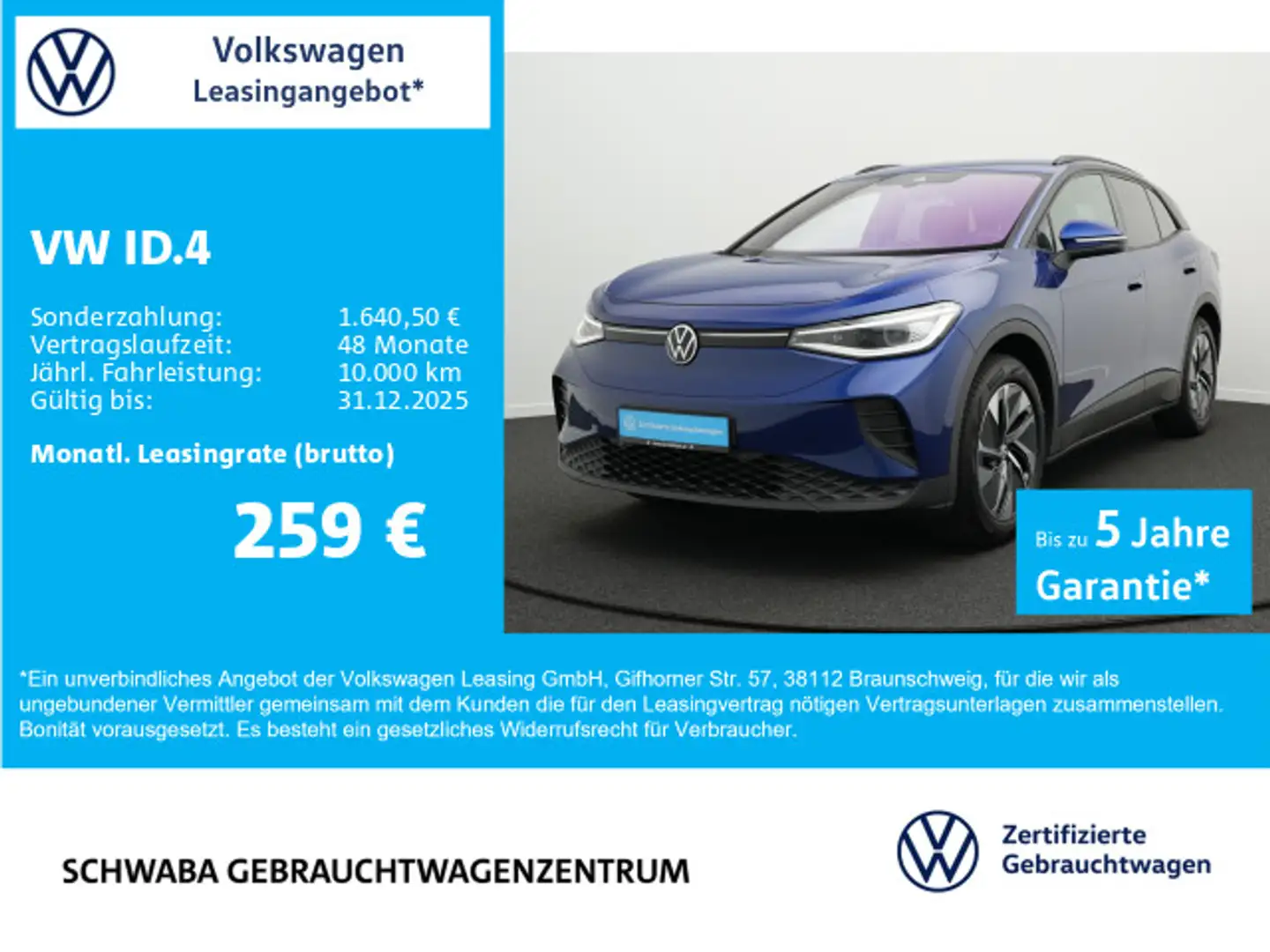 Volkswagen ID.4 Pure Performance *ACC*AHK*Wärmep.*MATRIX*19 Blau - 1