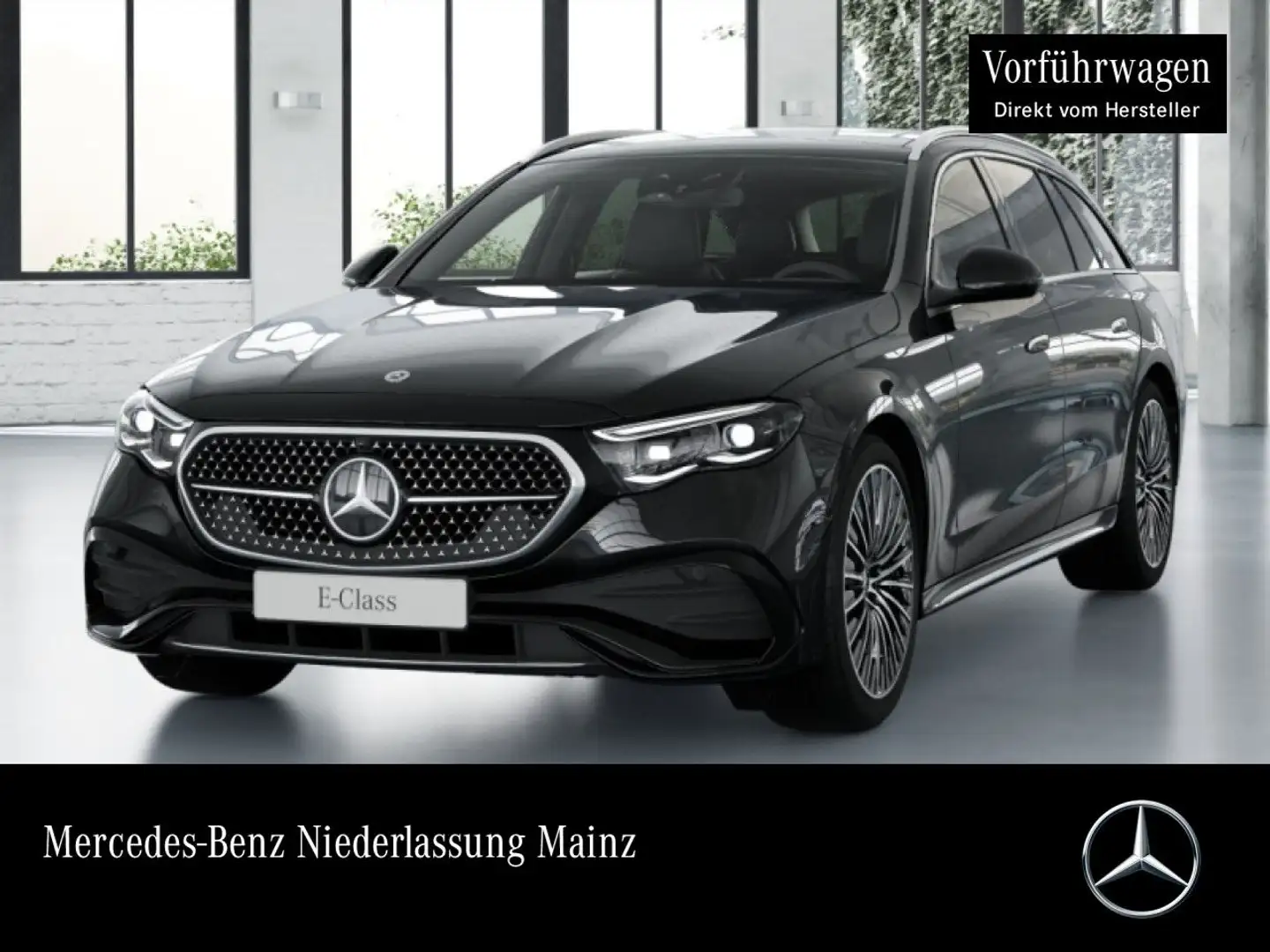 Mercedes-Benz E 200 T AMG Fahrass 360° Pano Distr. AHK Memory 9G Schwarz - 1