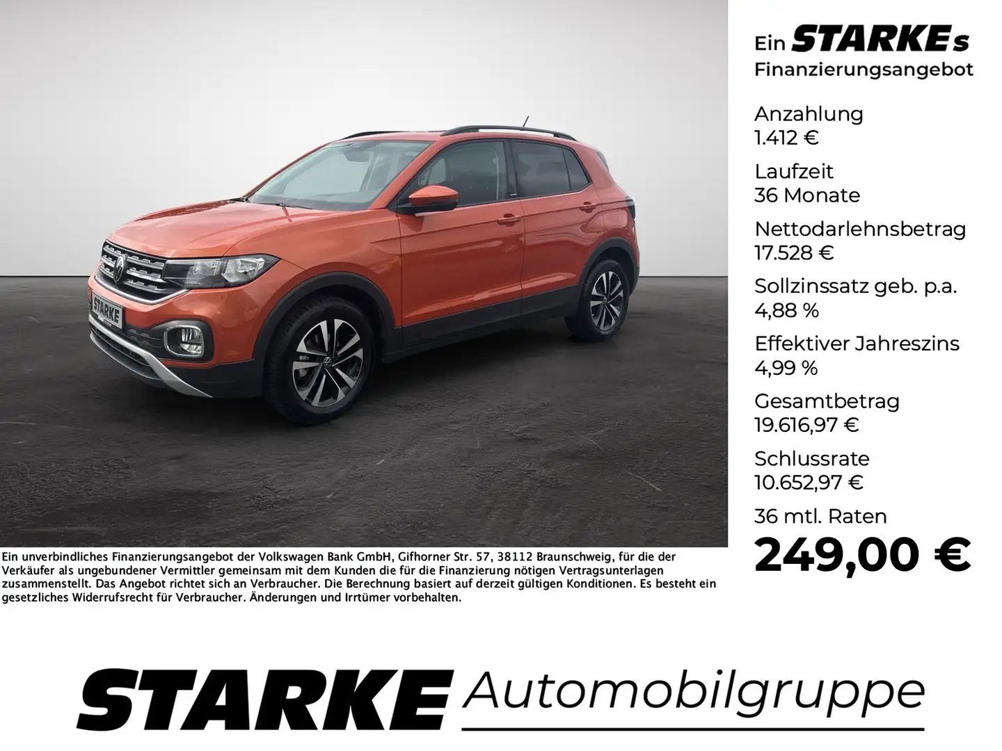 Volkswagen T-Cross 1.0 TSI United Naranja - 1