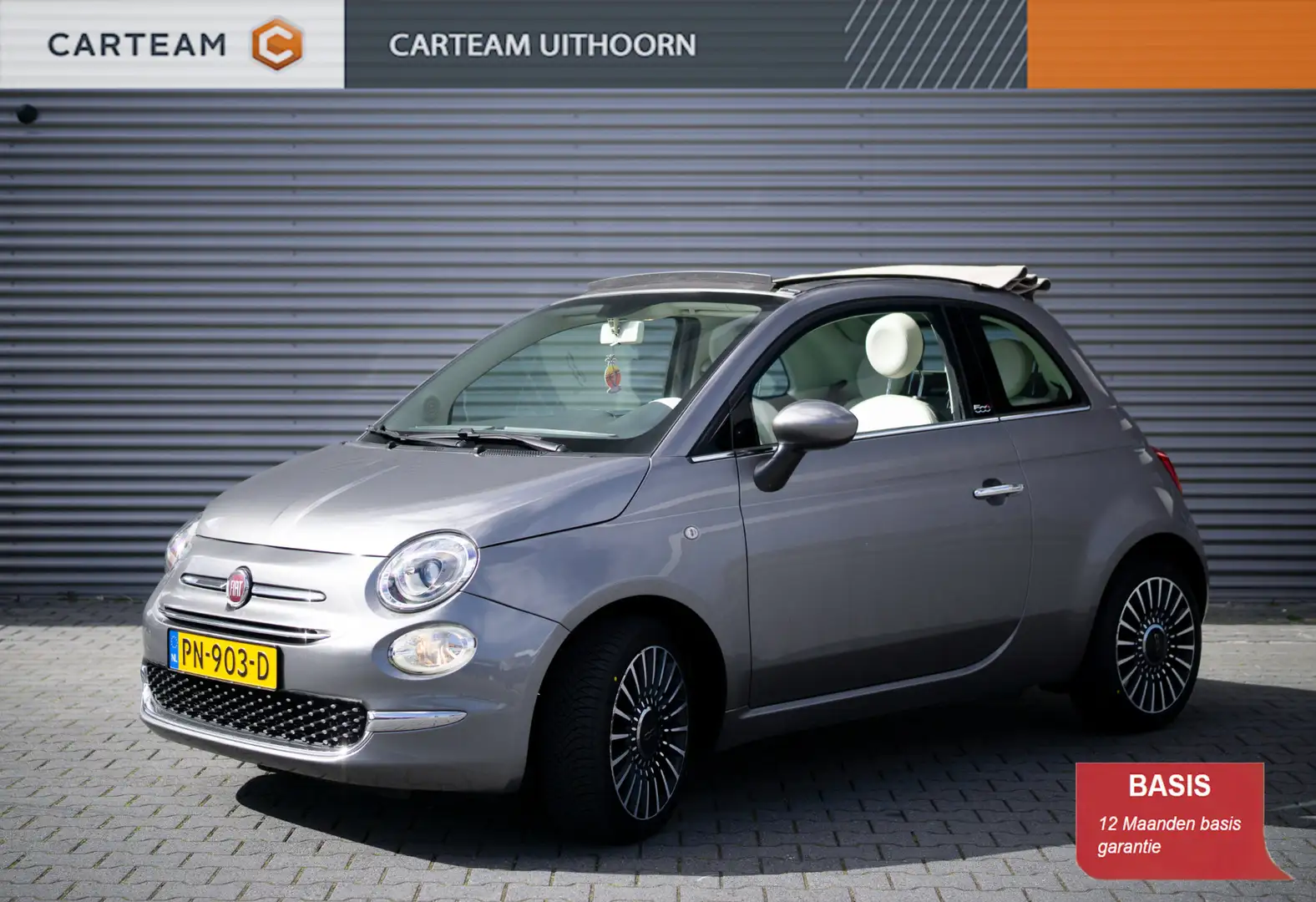 Fiat 500C 0.9 TwinAir Turbo Lounge, Cabrio, Airco, Navigatie Gris - 1