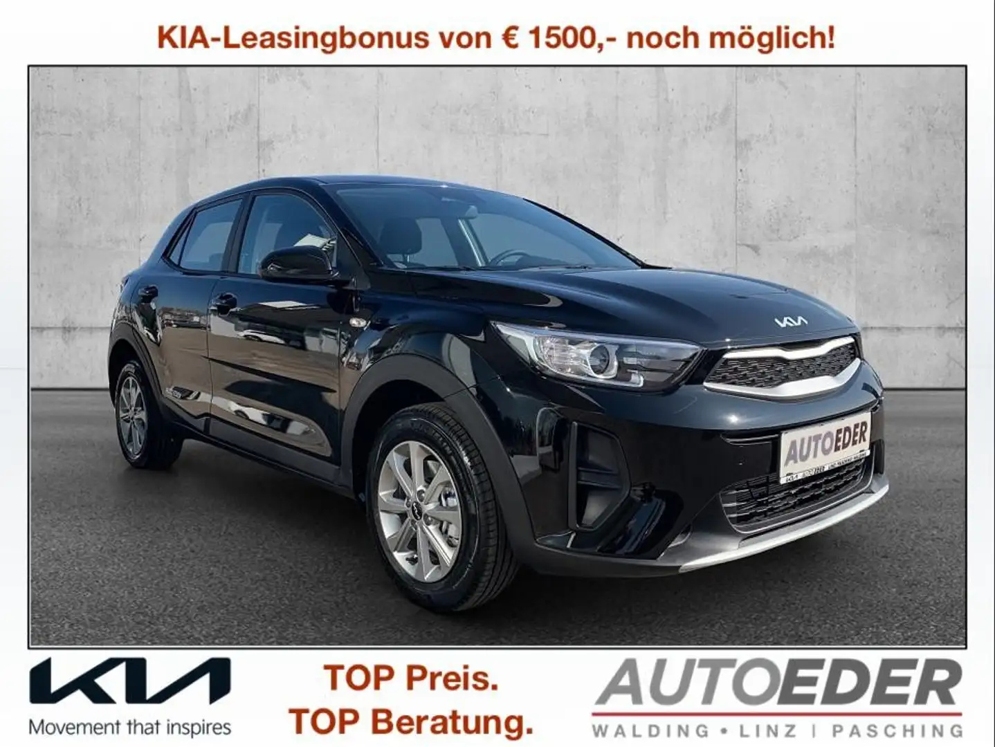Kia Stonic 1,0 TGDI GPF ISG Titan Schwarz - 1